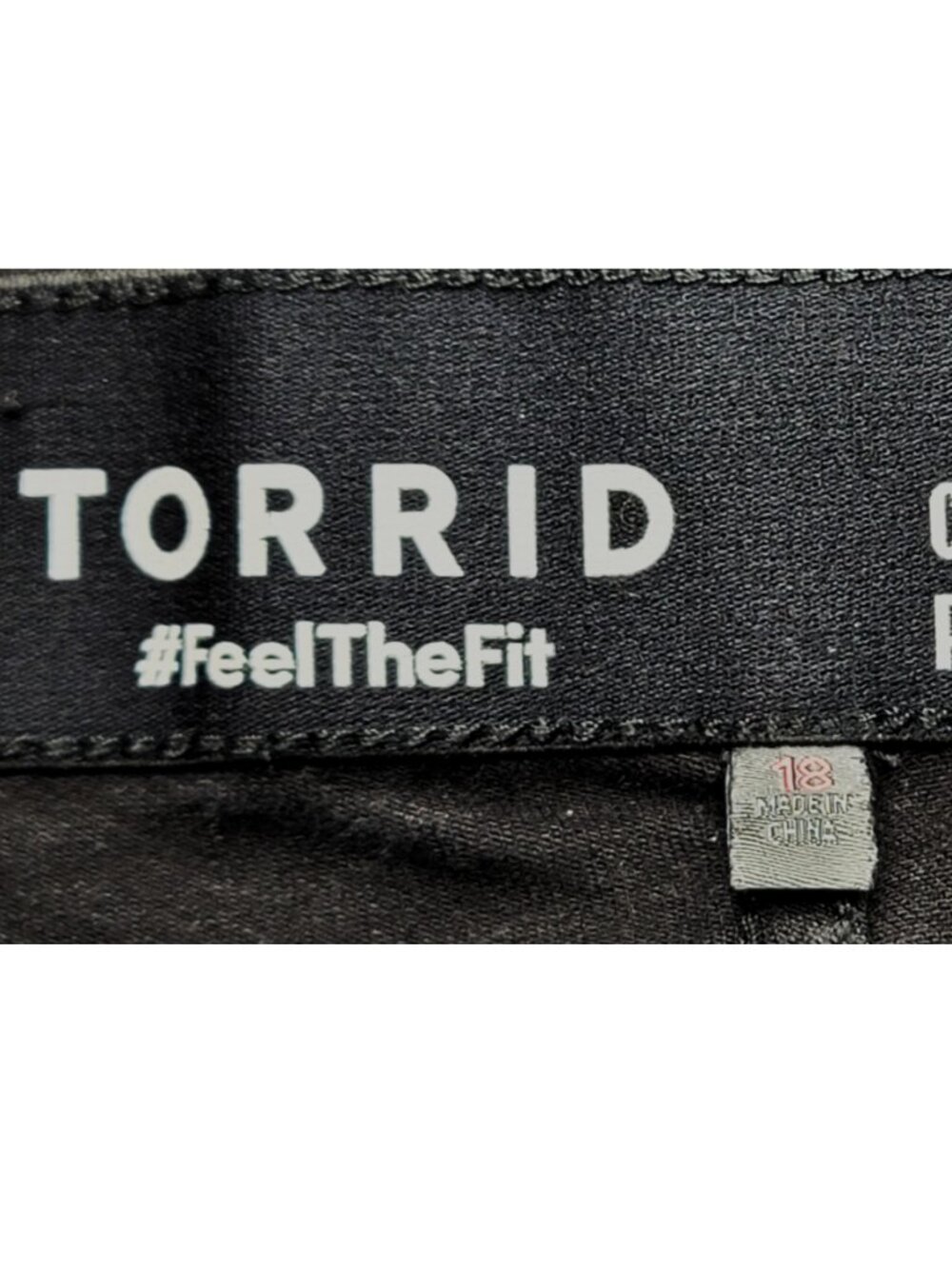 Torrid Black Distressed Crop Sky High Skinny Premium Stretch High-Rise Jean 18 - Picture 6 of 11